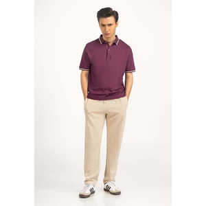 Camiseta Polo para Hombre, Corte Regular, Diseño Ajustado con Cierre, Talla XL, Antiarrugas, Color Liso Oscuro, Material de Seda y Spandex - Product Image 6