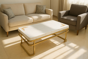 Table d'appoint moderne faite à la main pour console en incrustation d'os d'hôtel avec mobilier artisanal en résine pour décor de salon imbriqué - Product Image 3