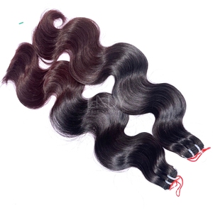 Cheveux bruts de haute qualité corps pointe ondulée Ombre couleur faisceaux avec fermeture pour faire des perruques à partir de vrais cheveux vietnamiens - Product Image 2