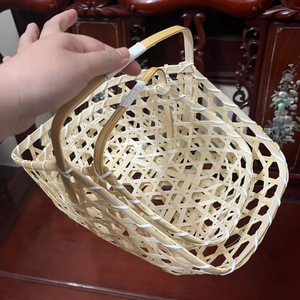 PANIER CADEAU EN BAMBOU Léger et Durable Idéal pour les Mariages Festivals Décor À La Maison Panier De Fleurs Panier pour Emballage Cadeau - Product Image 3