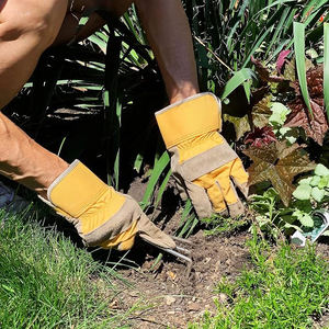 ถุงมือทำงานแบบฝ่ามือทำจากหนังที่มีสายรัดข้อมือเพื่อความปลอดภัยและปลายนิ้วเสริมความแข็งแรงเพิ่มความทนทานโดยรวม - Product Image 4