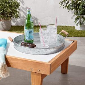 Oval Shape Galvanized Metal Serving <b>Tray</b> for Home Wedding Party Tabletop Food & <b>Drinks</b> Serving <b>Tray</b> With Handles - Product Image 6