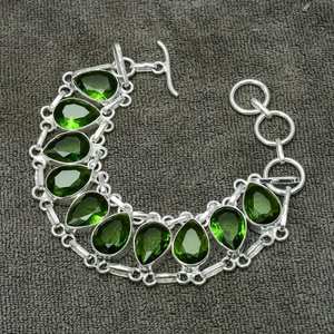 Peridot Gemstone Silver <b>Bracelet</b> Peridot <b>Bracelet</b> 925 Sterling Silver Peridot Handmade Jewelry <b>Bracelet</b> Gift for Her Gift for - Product Image 1