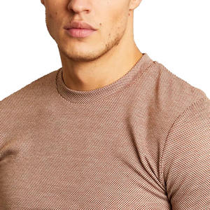 Haute qualité hommes Spandex matériel marron couleur Muscle Fit Gym porter t-shirt avec O cou et manches courtes - Product Image 2