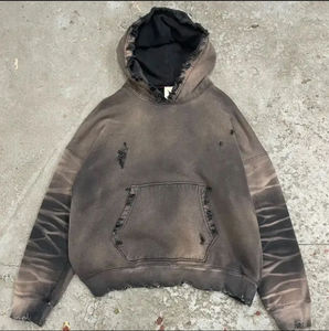 เสื้อฮู้ดผู้ชายผ้าเกล็ดปลาแบบมีซิปรูดรูดซิปผ้าฟริกเทอร์รี่แอซิดแบบหรูหราออกแบบได้ตามต้องการ - Product Image 1