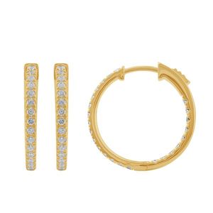 Pendientes de Aro con Reflexiones de Diamantes en Oro de 14K, Joyería de Diamantes de Lujo - Product Image 1