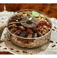 Caja acrílica islámica con chocolate decorativo de caligrafía árabe dorada y servidor de fecha para Eid Ramadan y regalos