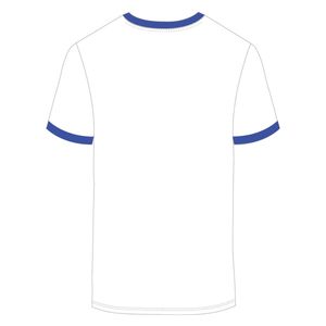 HBCU da uomo istruito in ciniglia a contrasto maglietta bianca con lettere ricamate blu abbigliamento collegiale in cotone morbido - Product Image 3