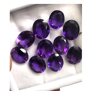 พลอยอเมทิสต์ธรรมชาติ10ชิ้น12x10มม. รูปไข่42ซม. พลอยสีม่วงคุณภาพสูงพลอยตัดรูปวงรีเรา $40สำหรับทุกคน - Product Image 2