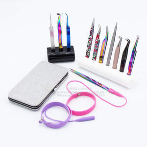 Pince à cils de haute qualité en acier inoxydable de précision anti-dérapante professionnelle de style diamant outils de marque privée personnalisés cils - Product Image 5