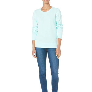 Sudadera de gran tamaño de alta calidad para mujer, cuello redondo de Jersey de algodón y poliéster de manga larga, sudadera informal de ajuste relajado, venta al por mayor - Product Image 1