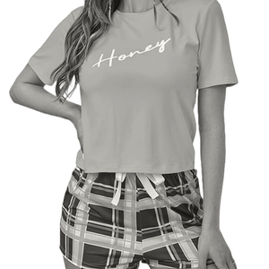 Ensemble de pyjama en coton pour femmes personnalisé de haute qualité 2 pièces costume de nuit en jersey vêtements de salon décontractés vêtements de nuit teints en couleur unie - Product Image 1