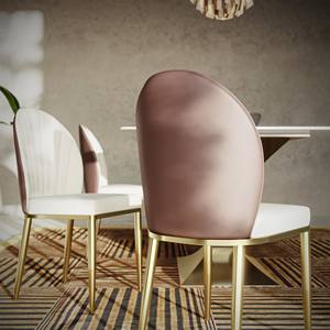 Sillas de Comedor de Diseño Contemporáneo con Tapicería de Cuero Sintético y Estructura de Aluminio - Muebles para el Hogar - Product Image 3