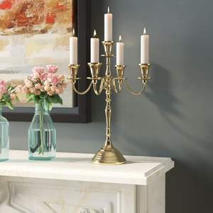 Candélabre de sol élégant à 5 bras en argent pour les grands événements. Disponible à prix de gros pour vos besoins en décoration. - Product Image 6