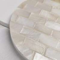 Sous-verres de luxe en nacre avec support en bois, logo personnalisé, forme sur mesure, matériau écologique en os incrusté pour table basse et décoration de bar