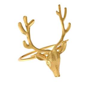 Anneaux de serviette de table élégants, classiques, en fer, finition dorée de luxe, durables, écologiques, minimalistes - Product Image 1