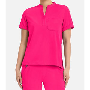 เสื้อสครับคอจีนสำหรับผู้หญิงเสื้อสครับสีแดงเสื้อขัดทางการแพทย์สำหรับผู้ชายผู้หญิง - Product Image 5