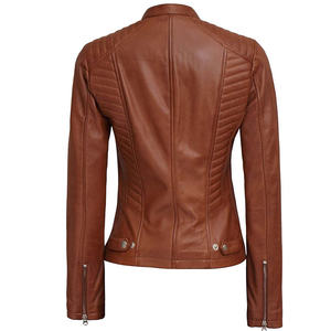 Chaqueta de cuero Premium para mujer hecha en Pakistán, elegante abrigo de cuero ajustado para invierno, diseño de ropa de moda para mujer - Product Image 6
