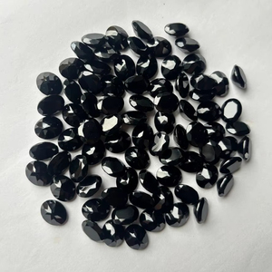 Direct Inde Fabricant Sami Gems Hub Fait À La Main Naturel Spinelle Noir À Facettes Coupe Ovale Poli Brun Pierre Précieuse En Vrac - Product Image 1