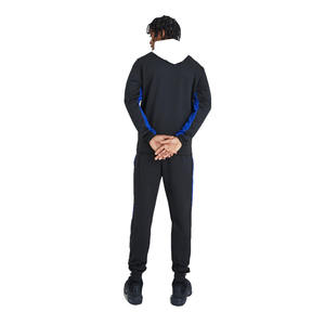 Pantalon de survêtement décontracté en velours côtelé pour homme avec empiècement contrastant, taille élastique, tissu épais - Prix - Product Image 2