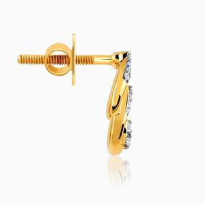 Pendientes de diamantes elegantes de hoja dorada - Product Image 5