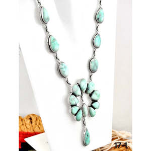 Collier Paloma en argent sterling d'inspiration sud-ouest, perles de turquoise Naja, motifs floraux numérotés, classique, tendance, cadeau religieux - Product Image 3