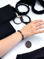 DAFNI BIG PAZAR Handgefertigtes Elastisches Perlenarmband Modell 355 Unisex Valentinstag Geschenk Werbeartikel Istanbul Design