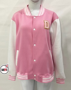 Women's Stylish Comfortable Full-Sleeve Baseball Varsity Jacket Button Welt Pockets Cotton-Filled <b>Printed</b> Embroidery Breathable - Product Image 2