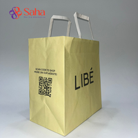 Sacs en papier kraft biodégradables recyclables en gros avec poignée pour emballage de vêtements et artisanat, pelliculage mat, logo personnalisé