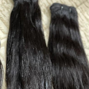 มัดผมคนอินเดียแบบไม่ผ่านกระบวนการหนังแท้สีดำธรรมชาติสีน้ำตาลเข้มลอนลึกจัดส่งด้วย DHL - Product Image 1