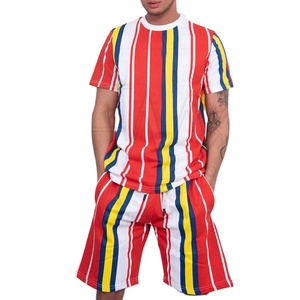 Ropa de marca para hombre, conjuntos de camiseta informal de dos piezas para patrón personalizado, Conjunto de camiseta de estilo con manga corta - Product Image 1