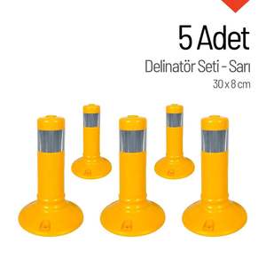 Delineateur de signalisation flexible 30 x 8 cm Jaune 5 pièces Aluminium & Plastique Bande réfléchissante Produits d'avertissement routier - Product Image 1