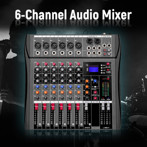 Mezclador de Audio Profesional VOXFULL de 6 Canales con Bluetooth, USB, MP3, Alimentación Phantom de 48V, Consola de Mezclas para DJ, para Actuaciones en Vivo y Karaoke - Product Image 2