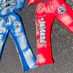 Ensemble de survêtement unisexe deux pièces extensible pour entraînement, course, yoga, sport, col rond décontracté, 100 % coton, poids moyen - Product Image 5