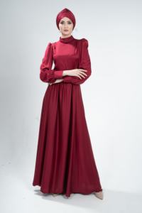 Robe abaya coupe ajustée exclusive islamique modeste couleur primevère marron avec cape pour femmes musulmanes robe de mariée modeste - Product Image 3