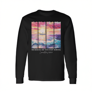 T-shirt a maniche lunghe con tratti di pittura ad acquerello Every Morning His Mercies Are New - Regalo promozionale - Product Image 2