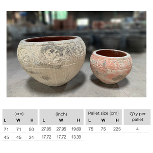 กระถางดอกไม้ดินเผาเซรามิกดีไซน์แบบแอตแลนติกในร่ม/กลางแจ้งเครื่องปั้นดินเผาเคลือบเป็นมิตรกับสิ่งแวดล้อมทนทานสำหรับบ้านสวนร้านอาหาร - Product Image 2