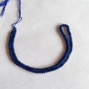 Cuentas de zafiro azul natural, redondo, origen de Birmania, calidad AAA, brillo AAA, excelente color, hermoso y único collar de cuentas de piedra - Product Image 2