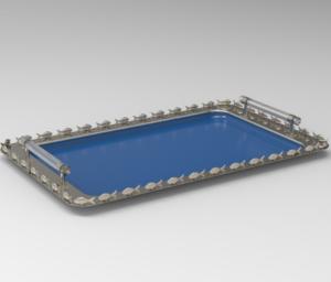 Vantage Plateau design moderne de meilleure qualité avec poignée en acrylique pour la cuisine Plateau de service en forme de rectangle fini or - Product Image 3