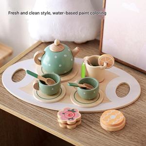 Wooden Mini <strong>Tea</strong> Cup <strong>Set</strong> for Toddler Pretend Play Kitchen Toy for 2-4 Years Old Kids Afternoon <strong>Tea</strong> Role Play Simulation - Product Image 5