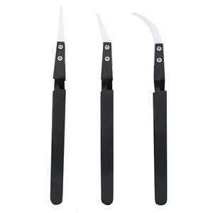 Ensemble de pinces de précision en acier inoxydable à pointe en céramique, antistatiques, résistantes à la chaleur, pointe fine, droites et courbées, pour travaux manuels - Product Image 5