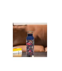 Bouteille d'eau élégante en cuivre, émaillée, à motifs floraux, faite à la main, cadeau pour les personnes soucieuses de leur bien-être dans une maison moderne - Product Image 1