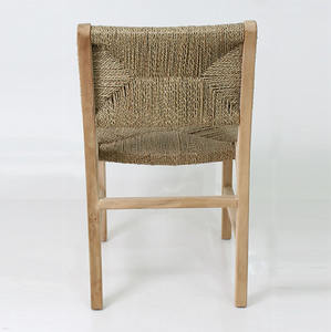 Sillón Moderno de Ratán Natural con Estructura de Madera de Caoba, Tejido Plano Lasio, Duradero y Ecológico, para Exteriores, Cafeterías y Salas de Estar - Product Image 4