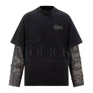 เสื้อยืดคอกลมแขนยาวผ้าคอตตอนทรงหลวมระบายอากาศได้ดีเป็นมิตรกับสิ่งแวดล้อม - Product Image 1