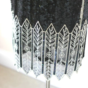 Robe de soirée élégante en tulle à sequins et perles florales, coupe trompette, col rond, couleur personnalisée, corps droit, robe de cocktail régulière - Product Image 1