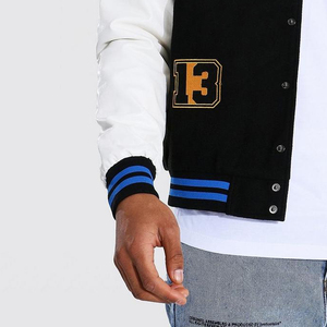 Vestes pour hommes Veste pour hommes Varsity Baseball personnalisée Veste noir blanc Letterman College Style Streetwear Laine Cuir Manches - Product Image 6