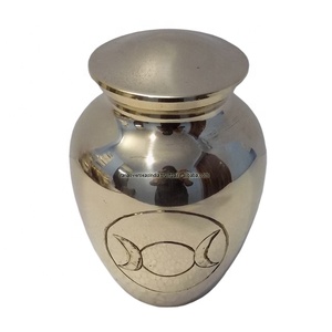 Premium Quality Hot Selling Brass Cremation Urn with Gravure Printed Triple Moon Engraved Design for Human Ashes - Product Image 1