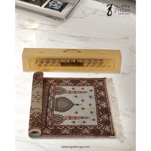 Tapis de prière moderne et traditionnel en laine tissée à la main de qualité supérieure, à poils longs, motifs floraux, pour la prière islamique, la méditation et l'usage domestique - Product Image 5