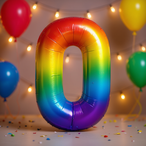 Ballon de fête multicolore numéro N0 45cm, sachet de 12 pièces - Product Image 3