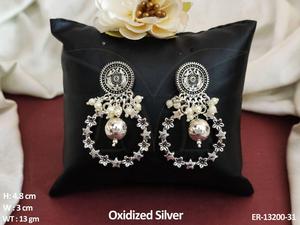 Diseñador de diseño elegante joyería de moda plata oxidada polaco desgaste del partido accesorios de joyería oxidado pendientes colgantes mujeres - Product Image 3